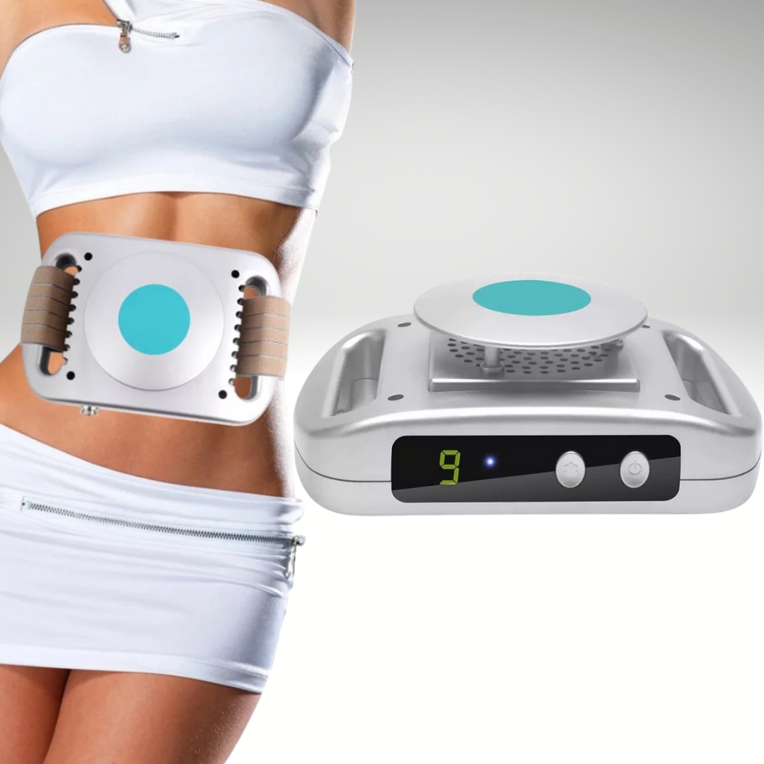 Cryolipolysis Fat Freezing Machine, Woman wears Fat Freezing Belt on Waistline