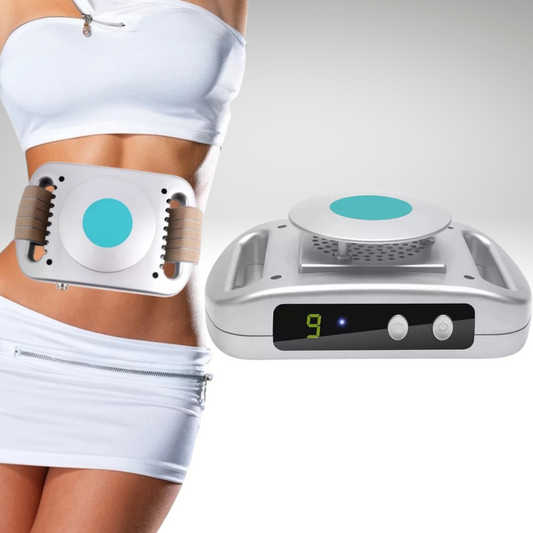 Cryolipolysis Fat Freezing Machine, Woman wears Fat Freezing Belt on Waistline